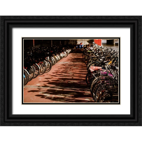Amsterdams Fietsflat IV Black Ornate Wood Framed Art Print with Double Matting by Berzel, Erin