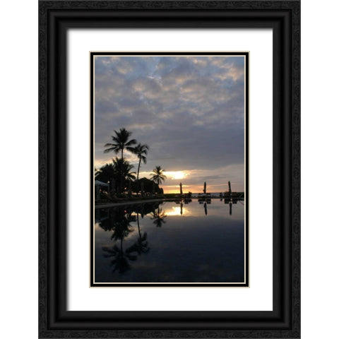 Tropical Paradise Black Ornate Wood Framed Art Print with Double Matting by Berzel, Erin