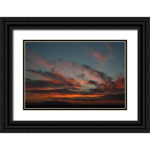 Cloudy Sunset I Black Ornate Wood Framed Art Print with Double Matting by Berzel, Erin