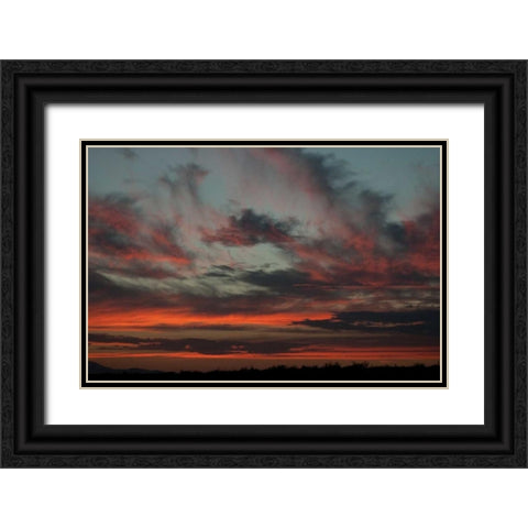 Cloudy Sunset II Black Ornate Wood Framed Art Print with Double Matting by Berzel, Erin