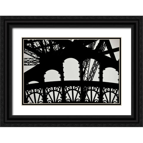Eiffel Tower Latticework IV Black Ornate Wood Framed Art Print with Double Matting by Berzel, Erin