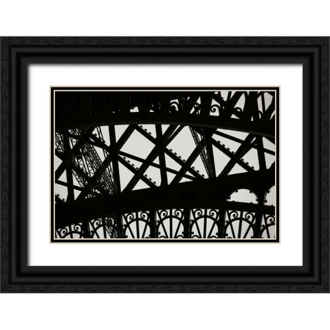 Eiffel Tower Latticework V Black Ornate Wood Framed Art Print with Double Matting by Berzel, Erin