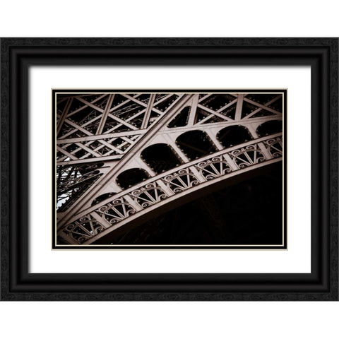 Eiffel Tower Detail I Black Ornate Wood Framed Art Print with Double Matting by Berzel, Erin