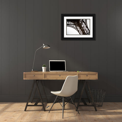 Eiffel Tower Framework I Black Ornate Wood Framed Art Print with Double Matting by Berzel, Erin