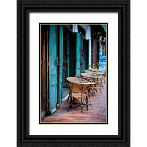 Colorful Cafe Black Ornate Wood Framed Art Print with Double Matting by Berzel, Erin