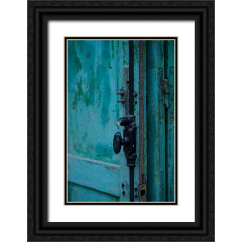 Cafe Door Black Ornate Wood Framed Art Print with Double Matting by Berzel, Erin