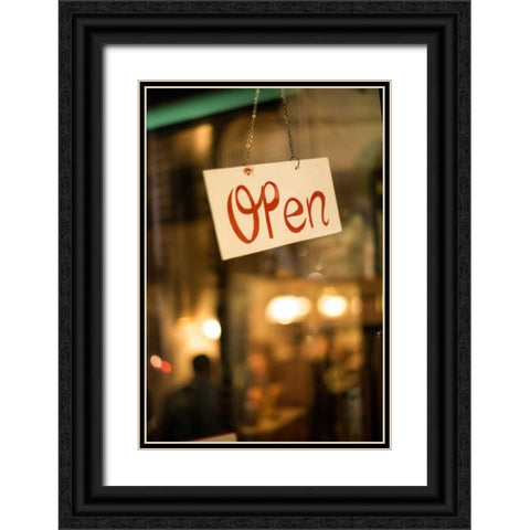 Amsterdam Cafe Signs Black Ornate Wood Framed Art Print with Double Matting by Berzel, Erin