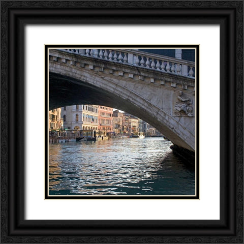 Ponte Rialto Black Ornate Wood Framed Art Print with Double Matting by Crane, Rita