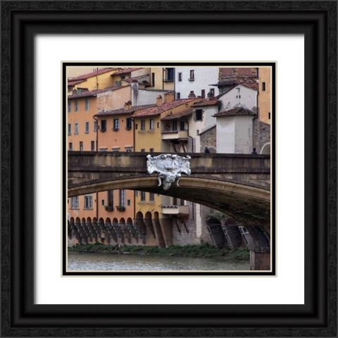 Ponte Santa Trinita Black Ornate Wood Framed Art Print with Double Matting by Crane, Rita