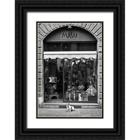 Little Dog IV Black Ornate Wood Framed Art Print with Double Matting by Crane, Rita