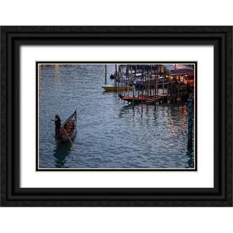 Evening Gondoliers IV Black Ornate Wood Framed Art Print with Double Matting by Crane, Rita