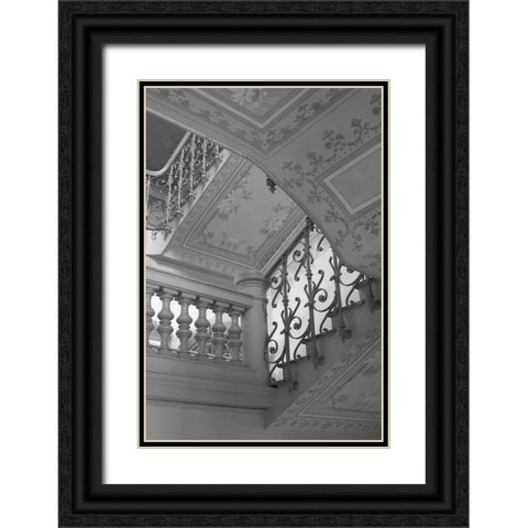 Belle Epoque II BW Black Ornate Wood Framed Art Print with Double Matting by Crane, Rita