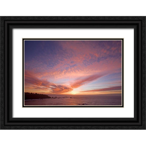 Sunset Sky I Black Ornate Wood Framed Art Print with Double Matting by Crane, Rita