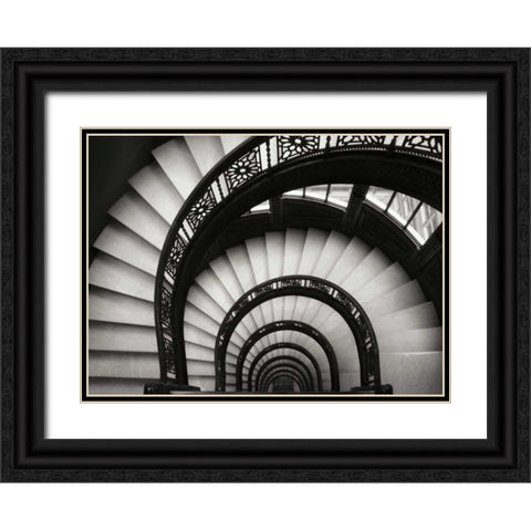 Rookery Stairwell Black Ornate Wood Framed Art Print with Double Matting by Christensen, Jim