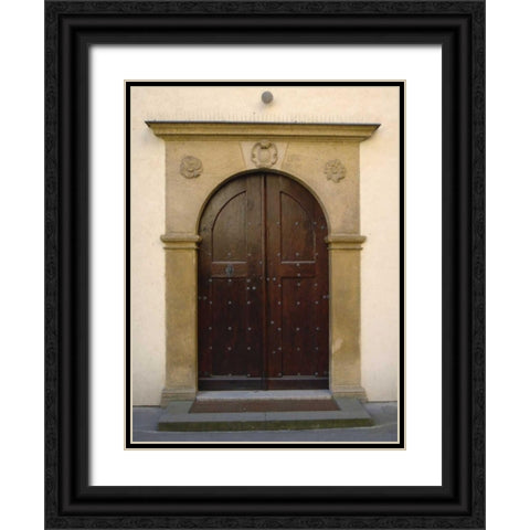 Prague Door II Black Ornate Wood Framed Art Print with Double Matting by Christensen, Jim