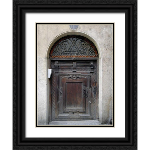 Prague Door III Black Ornate Wood Framed Art Print with Double Matting by Christensen, Jim