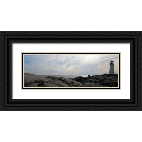 Lighthouse II Black Ornate Wood Framed Art Print with Double Matting by Christensen, Jim