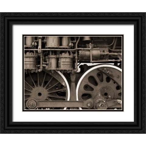 Train II Black Ornate Wood Framed Art Print with Double Matting by Christensen, Jim