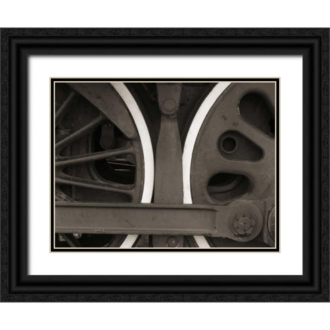Train III Black Ornate Wood Framed Art Print with Double Matting by Christensen, Jim