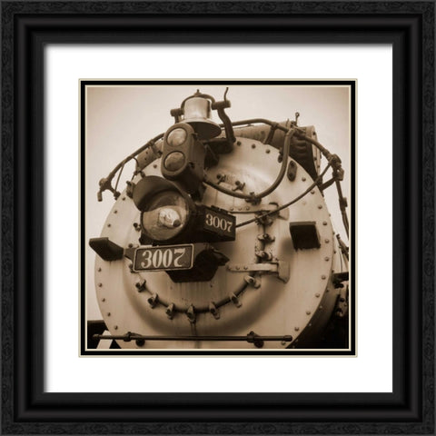 Train VI Black Ornate Wood Framed Art Print with Double Matting by Christensen, Jim
