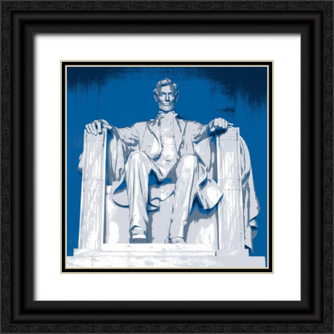Lincoln Monument Black Ornate Wood Framed Art Print with Double Matting by Christensen, Jim