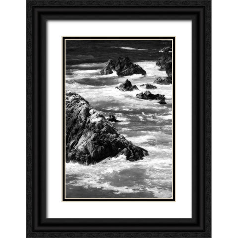Garrapata Highlands 6 BW Black Ornate Wood Framed Art Print with Double Matting by Hausenflock, Alan