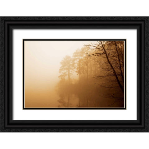 Fog on Shelly Lake I Black Ornate Wood Framed Art Print with Double Matting by Hausenflock, Alan