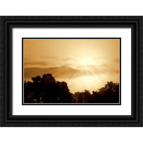 Distant Mountains I Black Ornate Wood Framed Art Print with Double Matting by Hausenflock, Alan