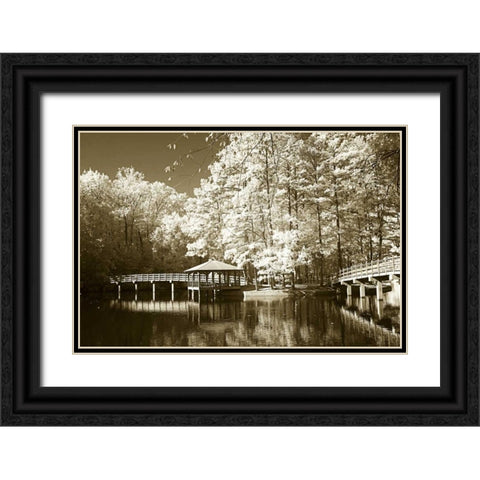 Westhampton Lake I Black Ornate Wood Framed Art Print with Double Matting by Hausenflock, Alan