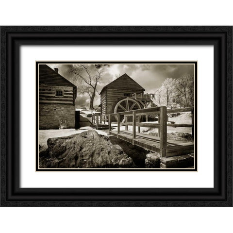 The Old Mill Black Ornate Wood Framed Art Print with Double Matting by Hausenflock, Alan