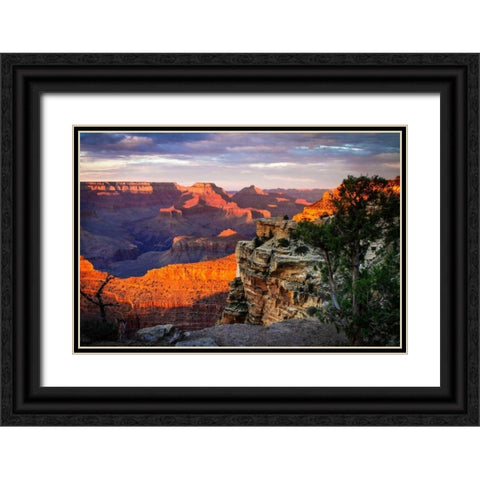 Mather Point Sunset I Black Ornate Wood Framed Art Print with Double Matting by Hausenflock, Alan
