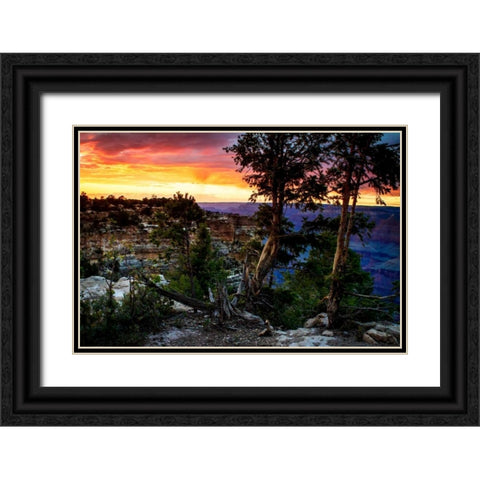 Mather Point Sunset II Black Ornate Wood Framed Art Print with Double Matting by Hausenflock, Alan