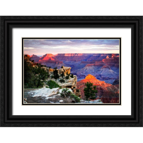 Mather Point Sunset III Black Ornate Wood Framed Art Print with Double Matting by Hausenflock, Alan