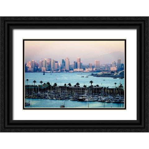 San Diego Sunset I Black Ornate Wood Framed Art Print with Double Matting by Hausenflock, Alan