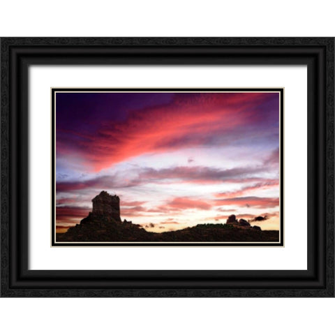 Sunset in the Valley I Black Ornate Wood Framed Art Print with Double Matting by Hausenflock, Alan