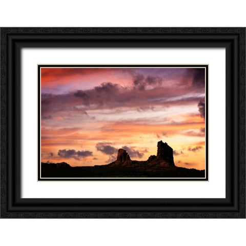 Sunset in the Valley II Black Ornate Wood Framed Art Print with Double Matting by Hausenflock, Alan