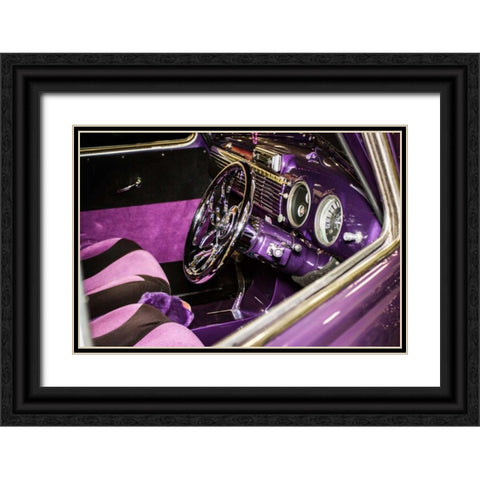 Purple Flamer III Black Ornate Wood Framed Art Print with Double Matting by Hausenflock, Alan