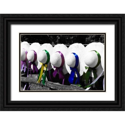 Fancy Hats I Black Ornate Wood Framed Art Print with Double Matting by Hausenflock, Alan