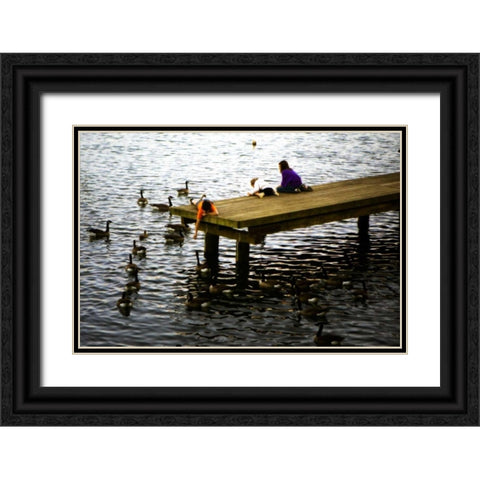 Feeding the Geese III Black Ornate Wood Framed Art Print with Double Matting by Hausenflock, Alan