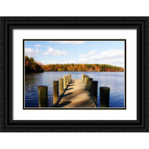 Greenwood Lake II Black Ornate Wood Framed Art Print with Double Matting by Hausenflock, Alan