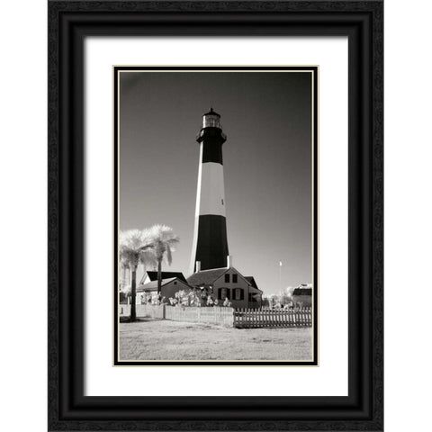 Tybee Island Lighthouse Black Ornate Wood Framed Art Print with Double Matting by Johnson, George