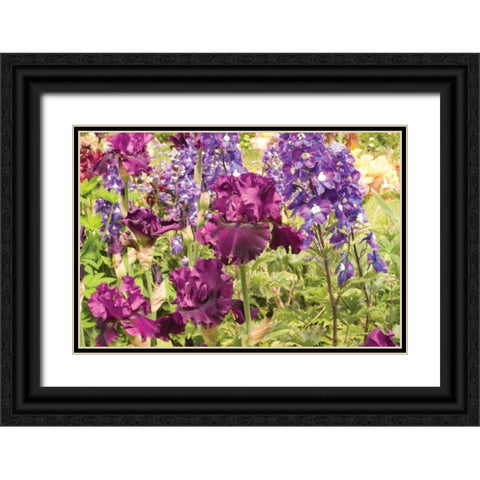 Purple Garden I Black Ornate Wood Framed Art Print with Double Matting by Love, Maureen