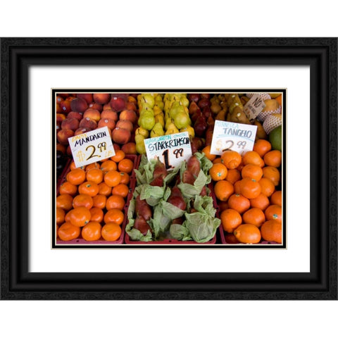 Fruit Stand III Black Ornate Wood Framed Art Print with Double Matting by Love, Maureen