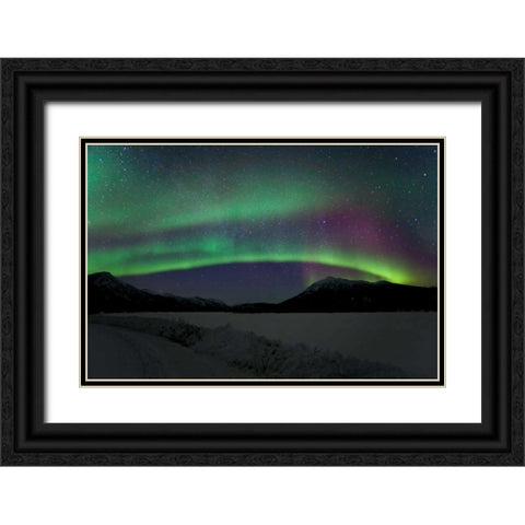 Aurora Borealis III Black Ornate Wood Framed Art Print with Double Matting by Malvin, Larry