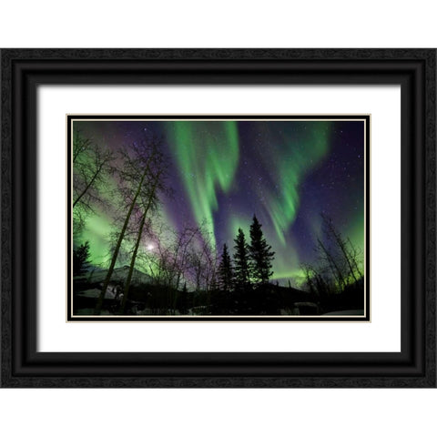 Aurora Borealis X Black Ornate Wood Framed Art Print with Double Matting by Malvin, Larry
