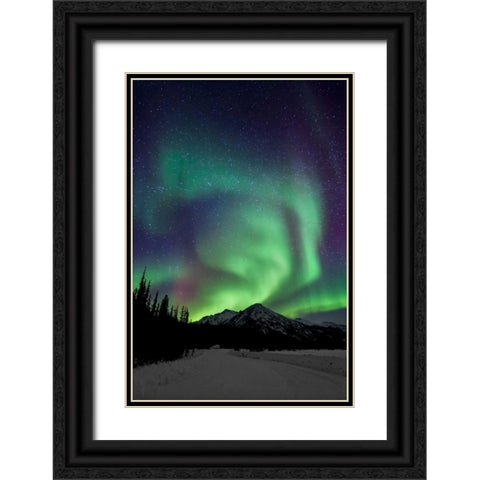 Aurora Borealis XIII Black Ornate Wood Framed Art Print with Double Matting by Malvin, Larry