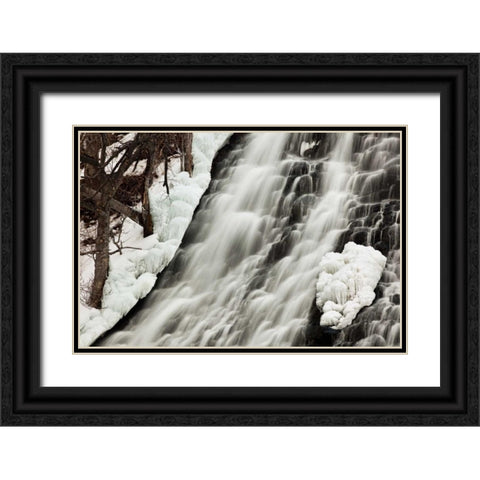 Oshinkoshin Falls I Black Ornate Wood Framed Art Print with Double Matting by Malvin, Larry