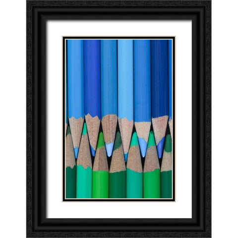 Colored Pencils I Black Ornate Wood Framed Art Print with Double Matting by Mahan, Kathy