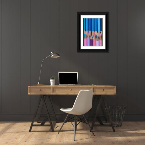 Colored Pencils II Black Ornate Wood Framed Art Print with Double Matting by Mahan, Kathy