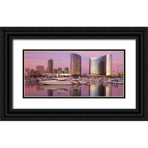San Diego Waterfront I Black Ornate Wood Framed Art Print with Double Matting by Mahan, Kathy